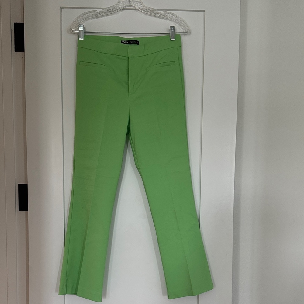 Zara Lime Green Flare Pants